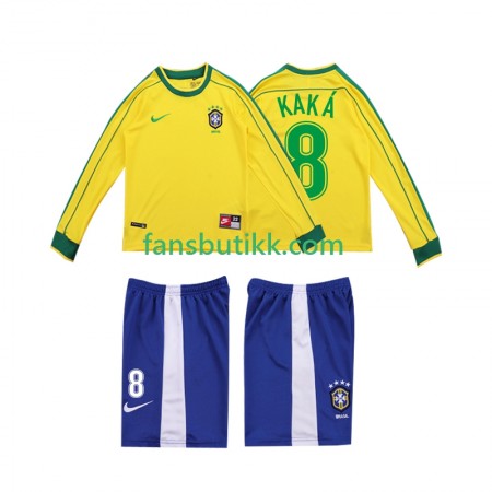 Fotballdrakt Brasil KAKA 8 Barn Retro Hjemmetrøye 1998 Langermet